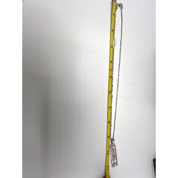 Vtg Egyptian Cartouche Pendant 18" Necklace Hieroglyph “Janet” Name Silver-Tone - Picture 10 of 12